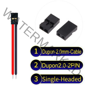 Dupont 2.0mm 2Pin Single-Headed Cable