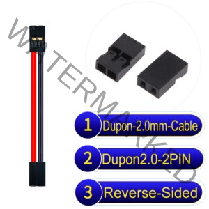 Dupont 2.0mm 2Pin Reverse-Side-Head Cable