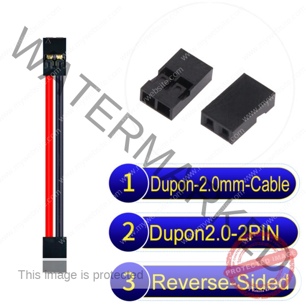 Dupont 2.0mm 2Pin Reverse-Side-Head Cable