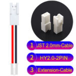 JST HY2.0mm 2-Pin Extension Cable 22AWG PVC Cable