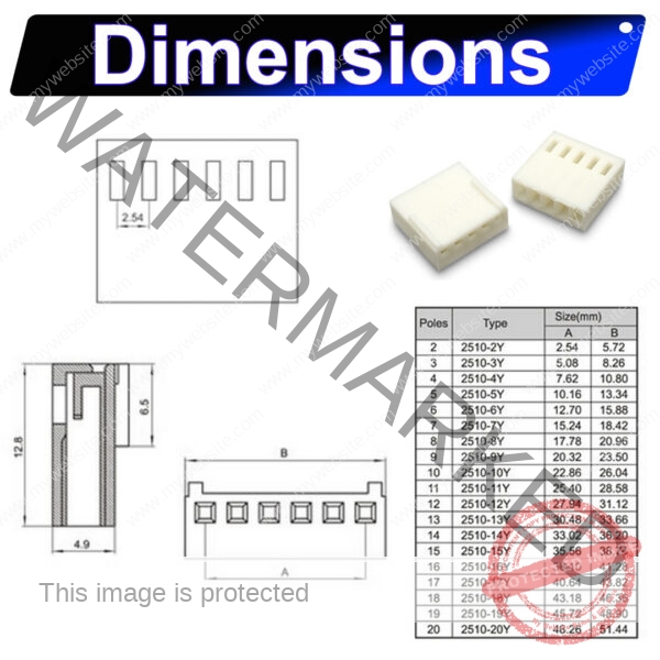 Molex KK 254 2.5mm Housing, Accurate Dimensions for Reliable Connection