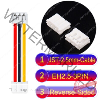 JST EH2.5 3-Pin Reverse-Side-Head 2.5mm PVC Cable