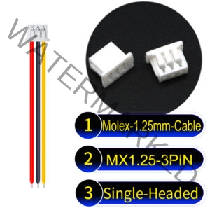 Molex MX1.25mm Picoblade 3-Pin Single-Headed 28AWG UL1571 Cable