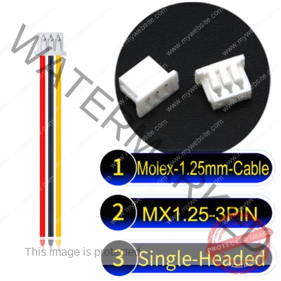 Molex MX1.25mm Picoblade 3-Pin Single-Headed 28AWG UL1571 Cable