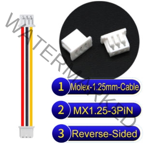 Molex MX1.25mm Picoblade 3-Pin Reverse-Side-Head 28AWG UL1571 Cable