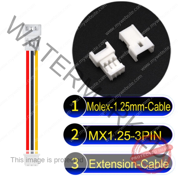 Molex MX1.25mm Picoblade 3-Pin Male Female Extension Cable 28AWG UL1571 Cable