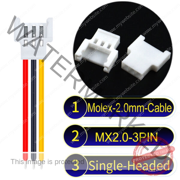 Molex MX2.0mm 3-Pin Female Single-Headed Cable