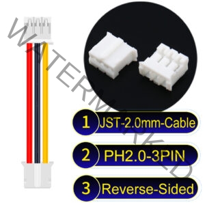 JST 2.0mm PH2.0 3Pin Reverse-Side-Head Cable