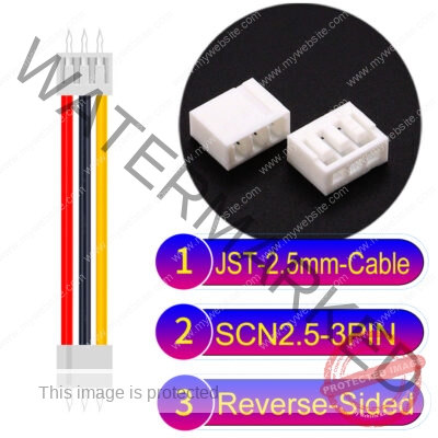 JST 2.5mm SCN2.5 3Pin Reverse-Side-Head Cable