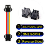 JST 2.5mm SM2.54 3Pin Reverse-Side-Head Cable