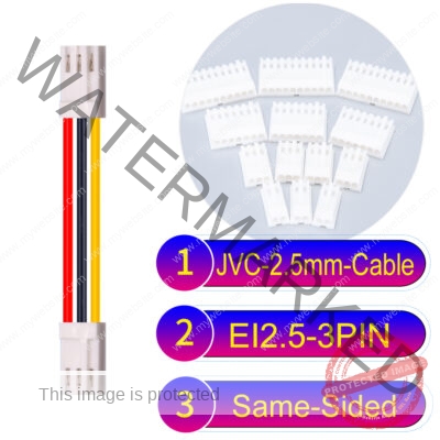 JVC 2.5mm 3-Pin Same-Side-Head 22AWG PVC Cable