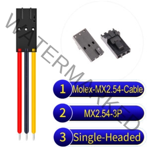 Molex 2.54mm MX2.54 3Pin Single-Headed Cable