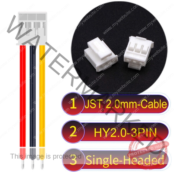 JST HY2.0mm 3-Pin Single-Headed 22AWG PVC Cable