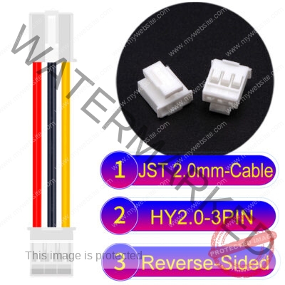 JST HY2.0mm 3-Pin Reverse-Side-Head 22AWG PVC Cable