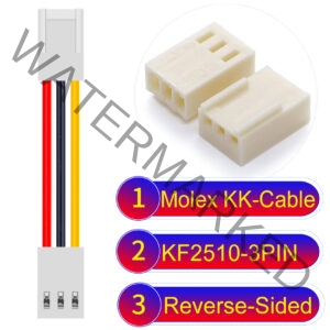 Molex KK-Cable KF2510 3-Pin Reverse-Side-Head PVC Cable