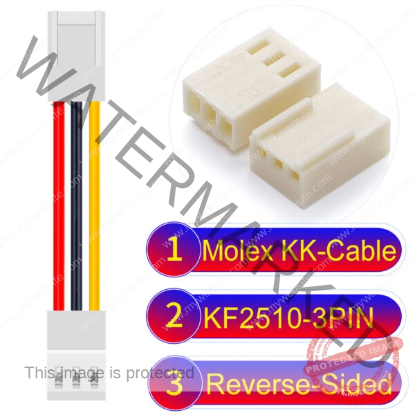 Molex KK-Cable KF2510 3-Pin Reverse-Side-Head PVC Cable