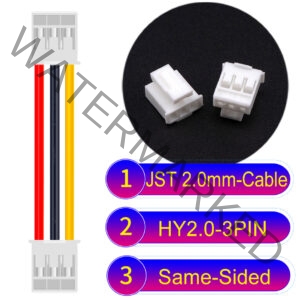 JST HY2.0mm 3-Pin Same-Side-Head 22AWG PVC Cable