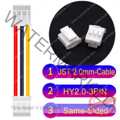 JST HY2.0mm 3-Pin Same-Side-Head 22AWG PVC Cable