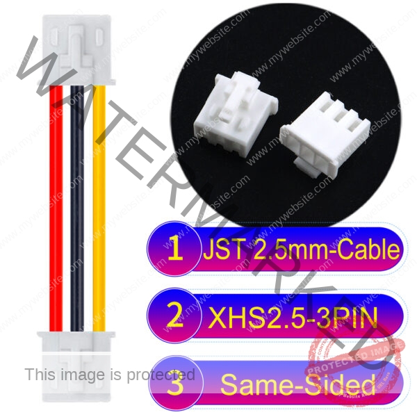 JST XHS2.5 with Belt Lock 3Pin Same-Side-Head Cable