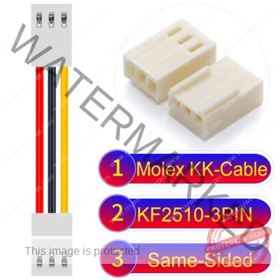 Molex KK-Cable KF2510 3-Pin Same-Side-Head PVC Cable