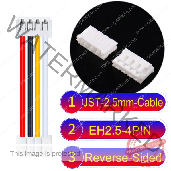 JST EH2.5 4-Pin Reverse-Side-Head 2.5mm PVC Cable