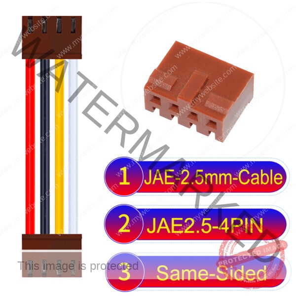 JAE 2.5mm 4-Pin Same-Side-Head 22AWG PVC Cable