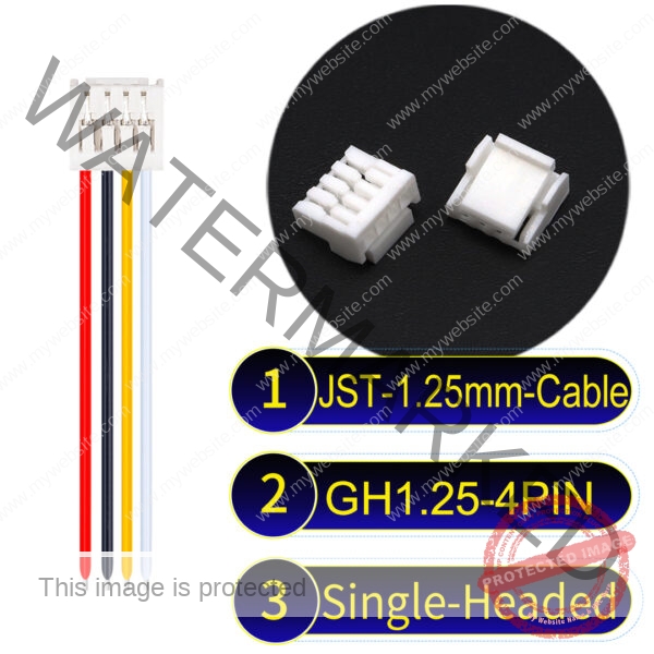 JST GH1.25mm 4-Pin Single-Headed 28AWG PVC Cable