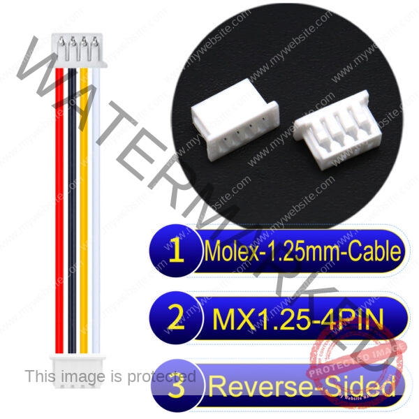 Molex MX1.25mm Picoblade 4-Pin Reverse-Side-Head 28AWG UL1571 Cable