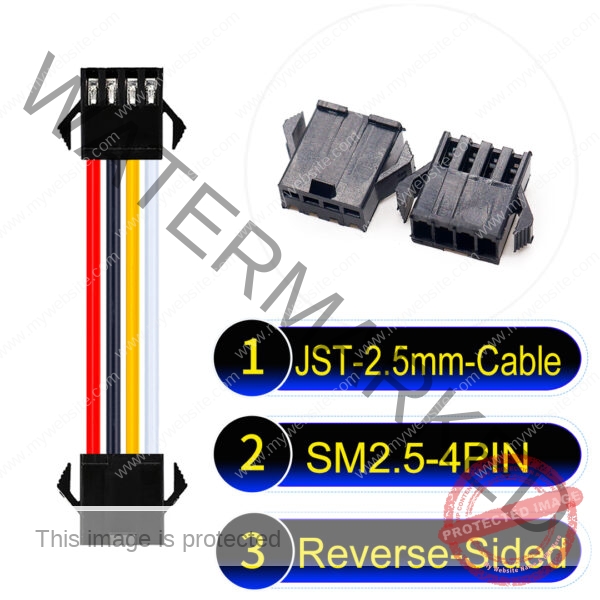 JST 2.5mm SM2.54 4Pin Reverse-Side-Head Cable