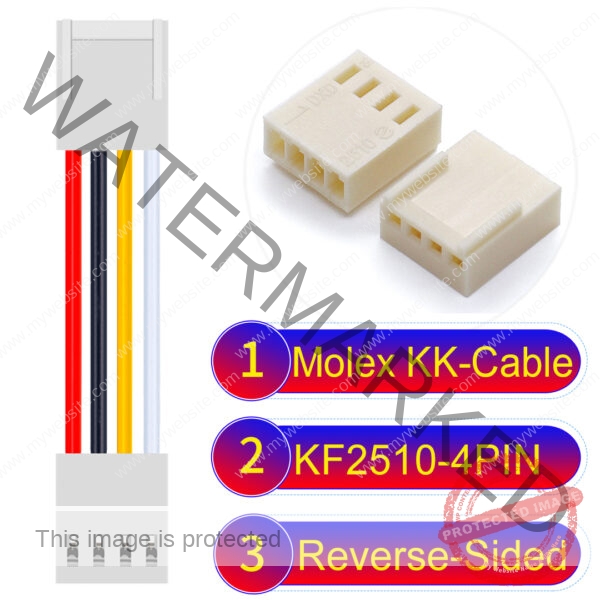 Molex KK-Cable KF2510 4-Pin Reverse-Side-Head PVC Cable