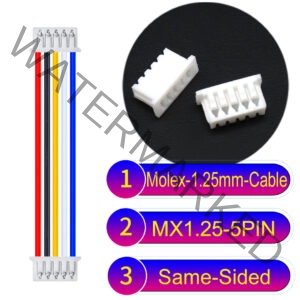 Molex MX1.25mm Picoblade 5-Pin Same-Side-Head 28AWG UL1571 Cable