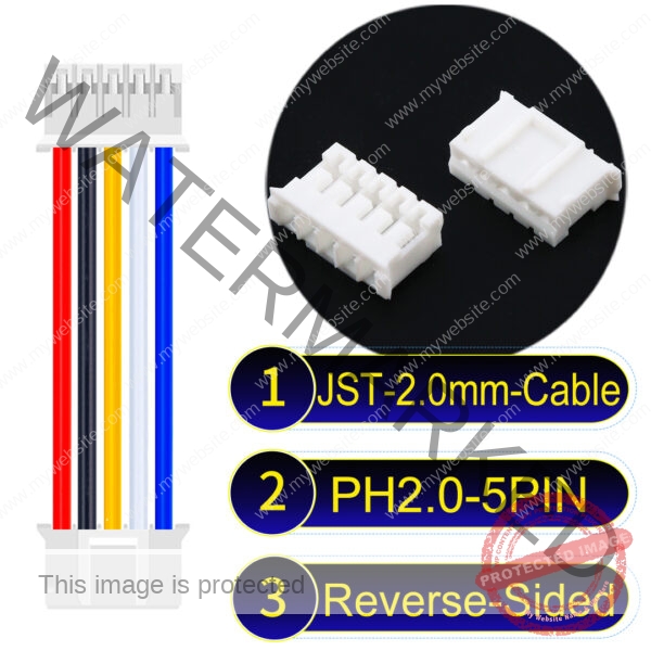 JST 2.0mm PH2.0 5Pin Reverse-Side-Head Cable