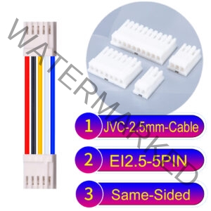 JVC 2.5mm 5-Pin Same-Side-Head 22AWG PVC Cable