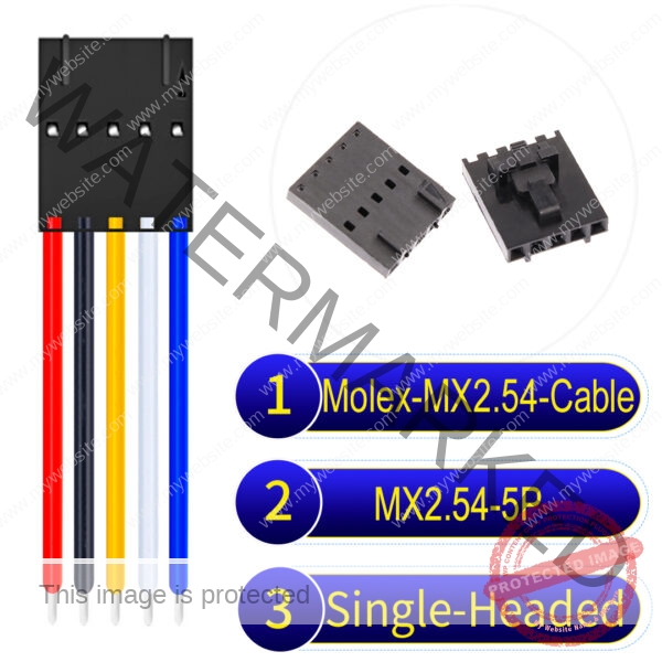 Molex 2.54mm MX2.54 5Pin Single-Headed Cable