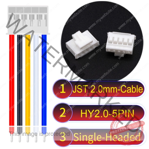 JST HY2.0mm 5-Pin Single-Headed 22AWG PVC Cable