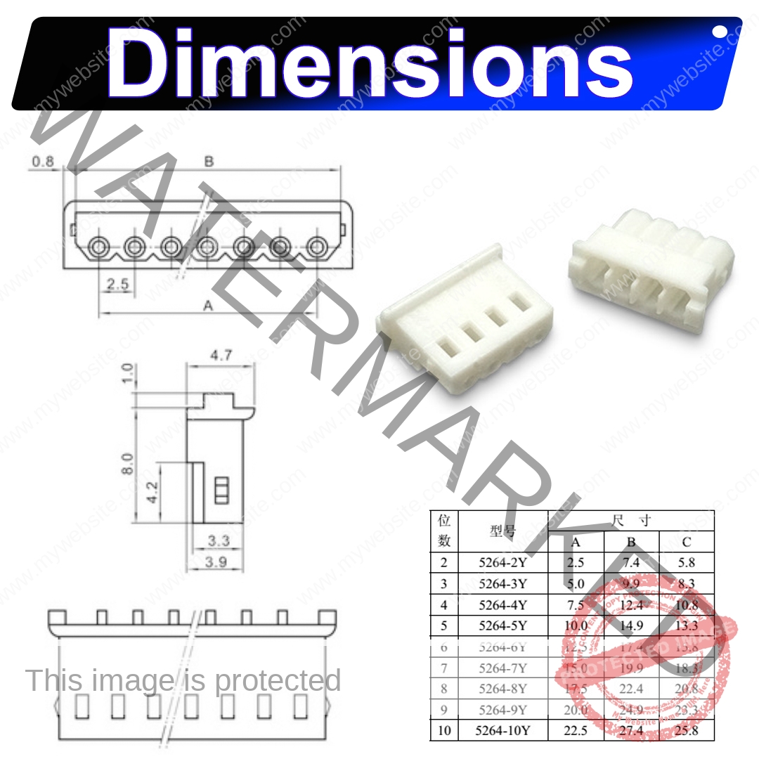 Molex MX5264 kk2.54mm housing 2P 3P 4P 5P 6P 7P 8P 9P 10P 12P