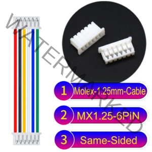 Molex MX1.25mm Picoblade 6-Pin Same-Side-Head 28AWG UL1571 Cable