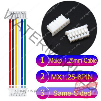 Molex MX1.25mm Picoblade 6-Pin Same-Side-Head 28AWG UL1571 Cable