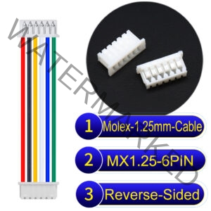 Molex MX1.25mm Picoblade 6-Pin Reverse-Side-Head 28AWG UL1571 Cable