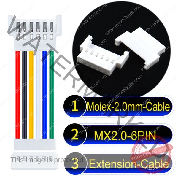 Molex MX2.0mm 6-Pin Male Female Extension Cable