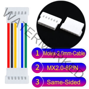 Molex MX2.0mm 6-Pin Male Same-Side-Head Cable