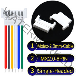 Molex MX2.0mm 6-Pin Female Single-Headed Cable