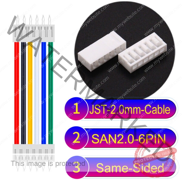 JST 2.0mm SAN2.0 6Pin Same-Side-Head Cable