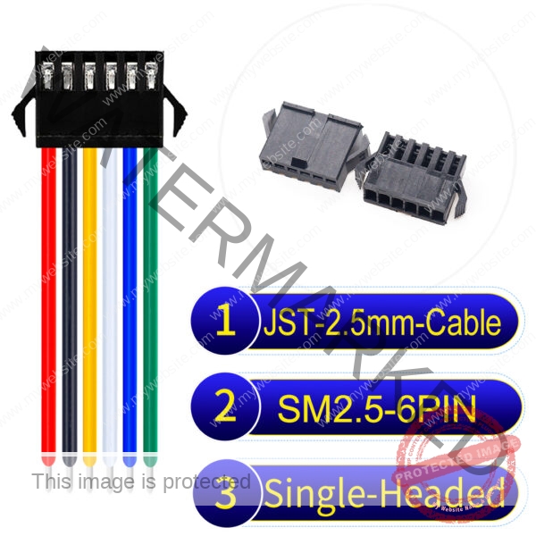 JST 2.5mm SM2.54 6Pin Single-Headed Cable