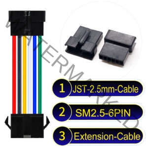 JST 2.5mm SM2.54 6Pin Male Female Extension Cable