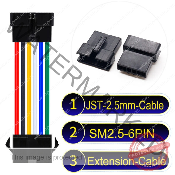 JST 2.5mm SM2.54 6Pin Male Female Extension Cable