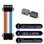 JST 2.5mm SM2.54 6Pin Reverse-Side-Head Cable