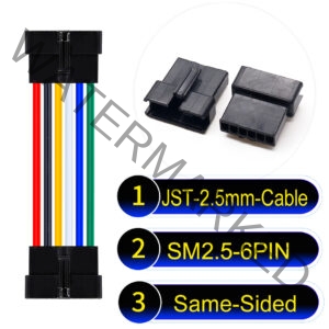 JST 2.5mm SM2.54 6Pin Female Same-Side-Head Cable