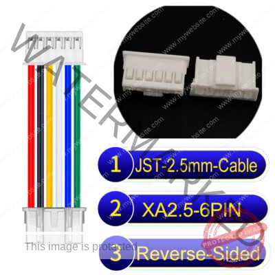 JST 2.5mm XA 6Pin Reverse-Side-Head Cable