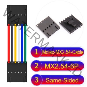 Molex 2.54mm MX2.54 6Pin Same-Side-Head Cable